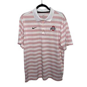 Nike Ohio State Buckeyes Primetime Victory Striped Dri-FIT College Polo Sz L